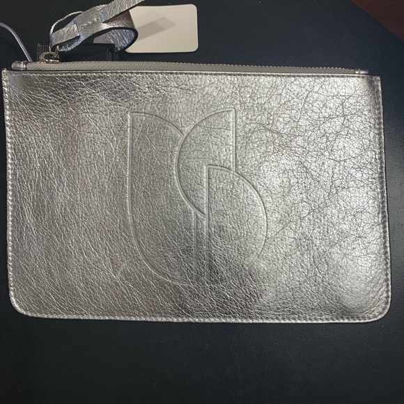 ba&sh Silver Textured Pouch - Picture 2 of 3